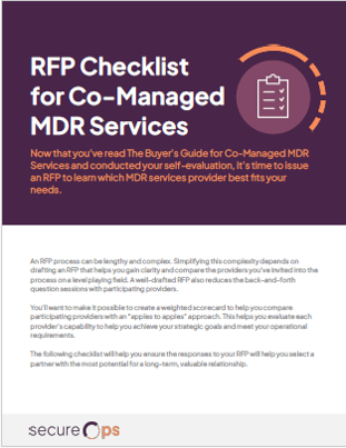 SecureOps RFP Checklist for Co-Managed MDR